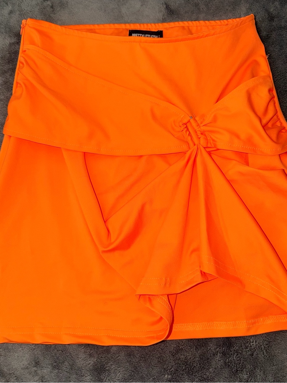 PrettyLittleThing Orange Knot-Front Skirt